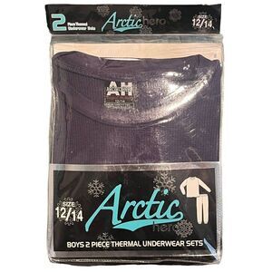 Arctic Hero Boys Navy Waffle Knit Thermal Underwear Set 12/14